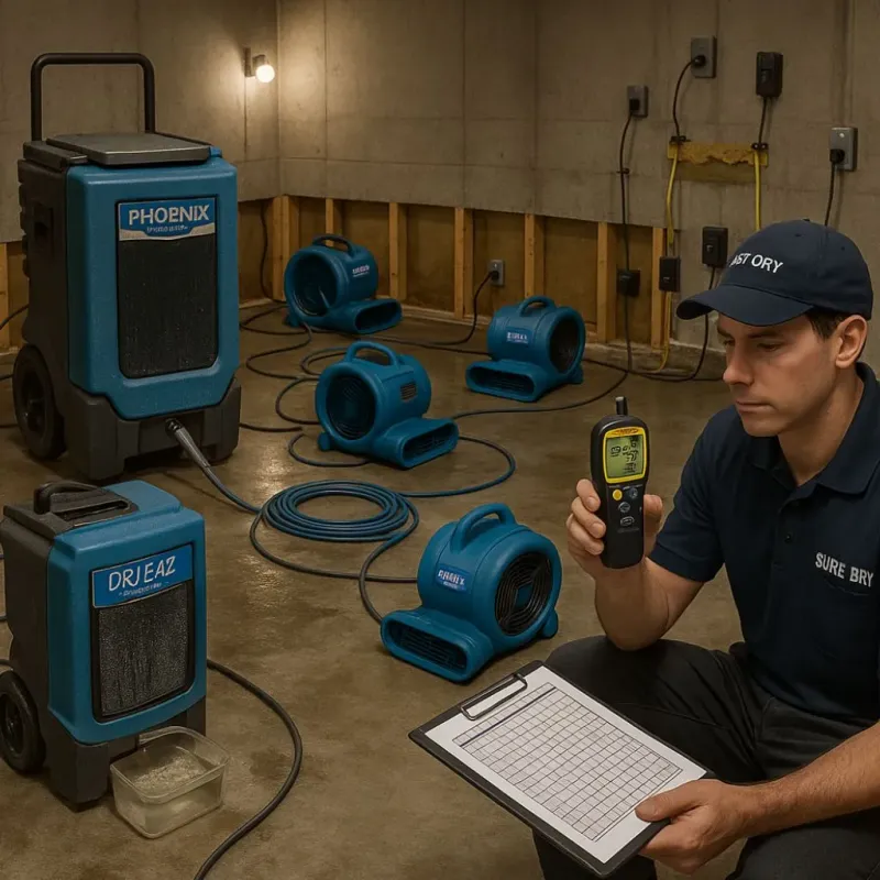 Structural Drying and Dehumidification process in Westbrook Center, CT